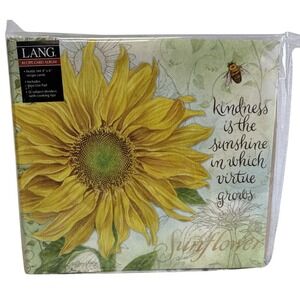 LANG Sunflower Recipe Card Album Bee Kind Kitchen Organizer New Sealed
